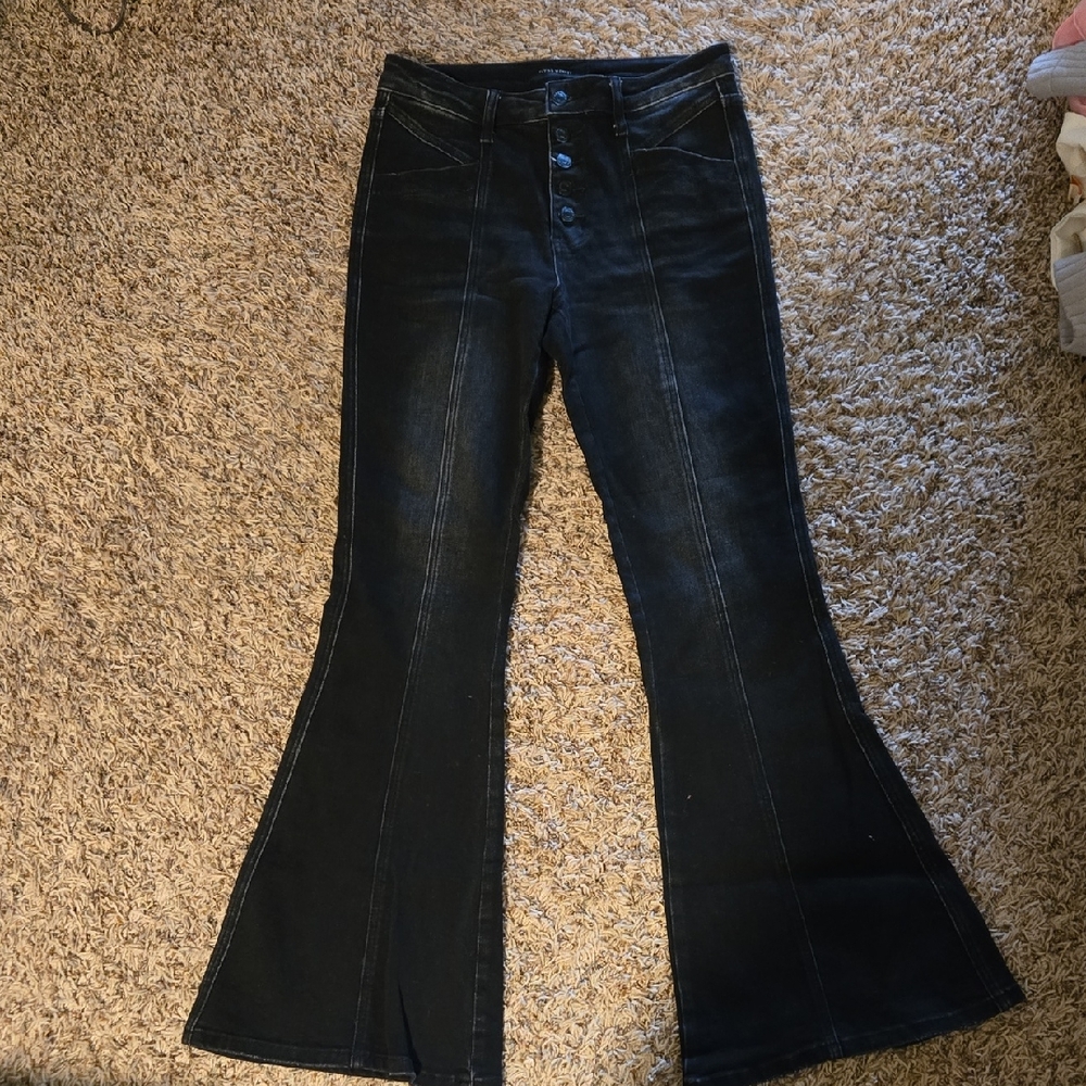 Flying Monkey Black High-Rise Flare Jeans